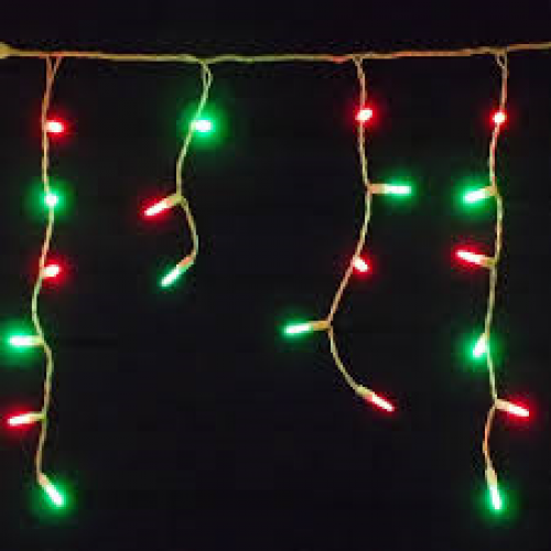 24M Icicle Lights Red Green