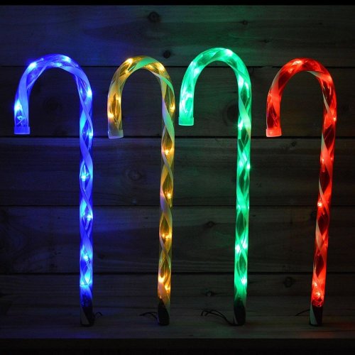 Christmas Shop Online 5 LED Candy Canes Multicolour